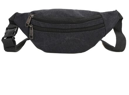 Mannen Taille Verpakking Mode Tas Casual Fanny Pack Telefoon Pouch Sport Riem Vrouwen Tas Voor Riem Canvas Heuptas banaan Zak zwart