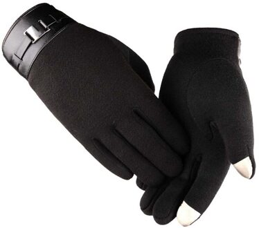Mannen Touchscreen Lederen Handschoenen Thermische Fleece Gevoerde Rijden Winter Warm Mode polyster blend mannen handschoenen motorfiets zwart