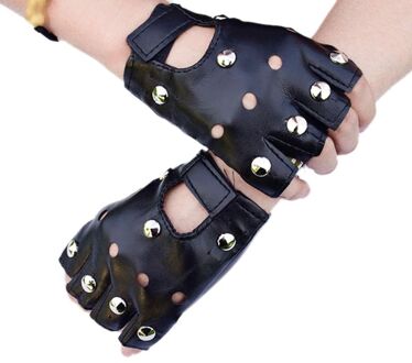 Mannen Unisex Kunstleer Half-Vinger Handschoenen Theatrale Punk Hip-Hop Rijden Motorfiets Prestaties Party Vingerloze Wanten B