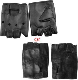 Mannen Unisex Kunstleer Half-Vinger Handschoenen Theatrale Punk Hip-Hop Rijden Motorfiets Prestaties Party Vingerloze Wanten