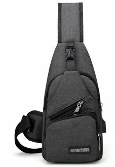 Mannen USB Charger Poort Anti-diefstal Borst Pakken Rugzak Rugzak Schouder Sling Borst Zak zwart