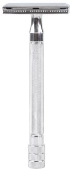 Mannen Veiligheid Classic Dual Rand Scheermes Handleiding Scheerapparaat Lange Handvat Doos Veiligheid Scheerapparaten Baard Zorg Badkamer Producten zilver