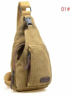 Mannen Vintage Canvas Leather Satchel Schouder Sling Kleine Borst Bag Pack Reizen Wandelen Sport Schouder Cross Body Bags khaki