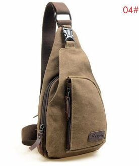 Mannen Vintage Canvas Leather Satchel Schouder Sling Kleine Borst Bag Pack Reizen Wandelen Sport Schouder Cross Body Bags koffie