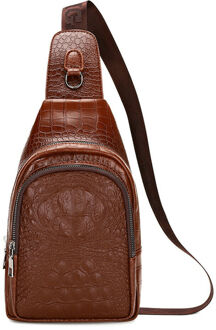 Mannen Vintage Pu Lederen Persoonlijkheid Krokodil Reizen Schouder Veelzijdige Ademend Comfortabele Schoudertas Messenger 1