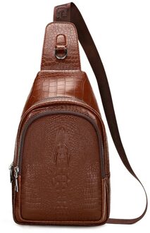 Mannen Vintage Pu Lederen Persoonlijkheid Krokodil Reizen Schouder Veelzijdige Ademend Comfortabele Schoudertas Messenger 5