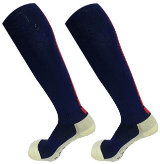 Mannen Vrouwen Anti-Slip Winter Warm Running Sokken Thermische Voetbal Kous Dikke Katoenen Sport Fietsen Off-road Skiën voetbal Sokken donker blauw