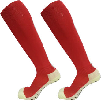 Mannen Vrouwen Anti-Slip Winter Warm Running Sokken Thermische Voetbal Kous Dikke Katoenen Sport Fietsen Off-road Skiën voetbal Sokken rood