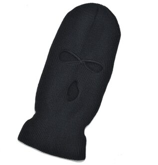 Mannen Vrouwen Balaclava Masker Drie Gat Full Face Cover Neon Effen Kleur Gebreide Winter Warm Outdoor Fietsen Ski Beanie Hoed DARKGRAY