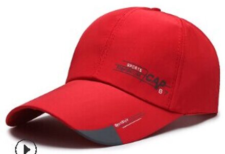 Mannen Vrouwen Baseball Cap, Brief Print Dad Hoed Verstelbare Low Profile Straat Hiphop Trucker Cap Stijl Rood