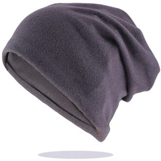 Mannen Vrouwen Beanie Gebreide Lente Herfst Cap Effen Kleur Hip-Hop Slouch Hoeden Skullies Gorras Sombrero Mujer Tulband Donkergrijs
