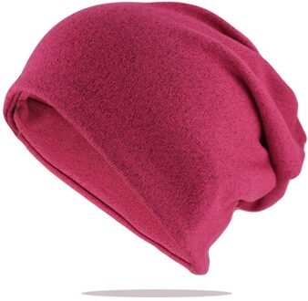Mannen Vrouwen Beanie Gebreide Lente Herfst Cap Effen Kleur Hip-Hop Slouch Hoeden Skullies Gorras Sombrero Mujer Tulband roos rood