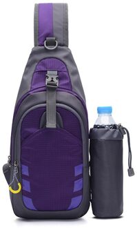 Mannen Vrouwen Crossbody Schouder Borst Sling Bag Waterdichte Draagbare Voor Reizen Outdoor B2Cshop paars