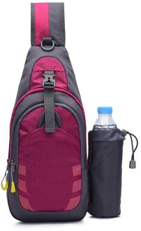 Mannen Vrouwen Crossbody Schouder Borst Sling Bag Waterdichte Draagbare Voor Reizen Outdoor B2Cshop roos rood