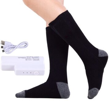 Mannen Vrouwen Duurzaam Universele Droge Batterij Verstelbare Temperatuur Voet Warmer Oplaadbare Praktische Veilig Verwarmde Sokken Elektrische zwart / 1