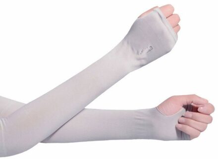 Mannen Vrouwen Effen Kleur Ijs Zijde Sport Outdoor Fietsen Anti-Uv Zon Beschermende Arm Mouw Riding Bike Arm Warmers Covers