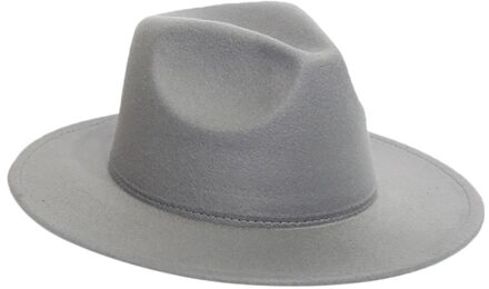 Mannen Vrouwen Fedora Hoed Imitatie Wollen Winter Bohemian Vilten Hoeden Mannen Mode Zwarte Top Jazz Hoed Fedora Chapeau Sombrero Mujer Grijs