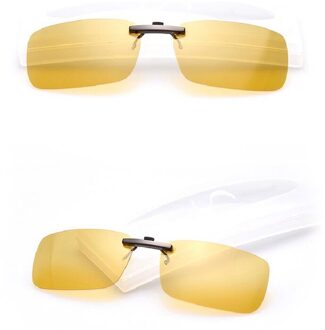 Mannen Vrouwen Gepolariseerde Dag Nachtzicht Clip Op Lens Bril Zonnebril 62KE Goud