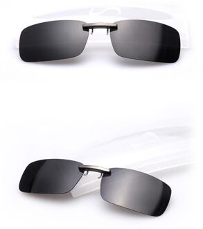 Mannen Vrouwen Gepolariseerde Dag Nachtzicht Clip Op Lens Bril Zonnebril 62KE zwart