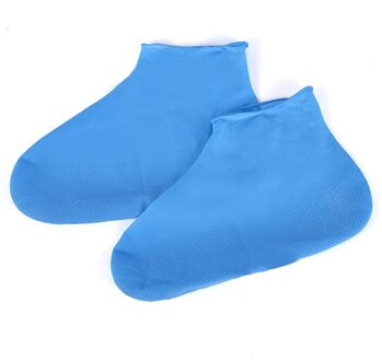 Mannen Vrouwen Herbruikbare Overschoenen Latex Waterdichte Regen Schoenen Covers Antislip Protector Rain Boot Overschoenen Schoenen Accessoires Blauw / M