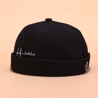 Mannen Vrouwen Hoed Cap Casual Docker Sailor Monteur Brimless Effen Kleur Hoed Zomer Mode Toevallige Cap 2.26 zwart