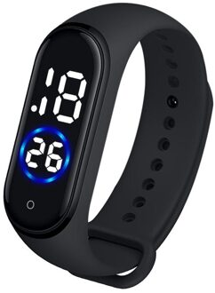 Mannen Vrouwen Horloges Mode Digitale LED Sport Horloge Unisex Siliconen Band sport fitness automatische horloge relojes hombre #7 Zwart