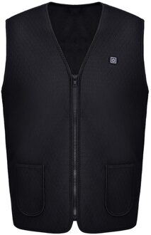 Mannen Vrouwen Jas Rits Elektrische Verwarming Vest USB Jas Energiebesparing Warm Verstelbare Temperatuur zwart M