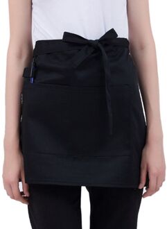 Mannen Vrouwen Keuken Restaurant Taille Schort Effen Kleur Half Korte Schort Aangepast Met Zakken Pen Loops voor Server Ober Serveerster