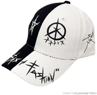 Mannen Vrouwen Koreaanse Harajuku Hip Hop Baseball Cap Kleur Blok Graffiti Letters Gedrukt Zonnebrandcrème Verstelbare Trucker Hoed A28 21 -C