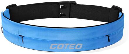 Mannen Vrouwen Professionele Running Heuptas Jogging Gym Trail Fietsen Sport Riem Onzichtbare Mobiele Telefoon Portemonnee Buik Fanny Pack blauwe kleur