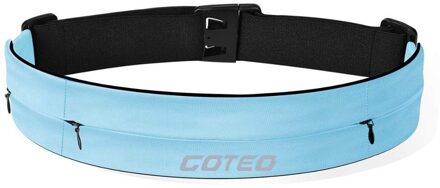 Mannen Vrouwen Professionele Running Heuptas Jogging Gym Trail Fietsen Sport Riem Onzichtbare Mobiele Telefoon Portemonnee Buik Fanny Pack Lichtblauw