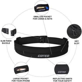 Mannen Vrouwen Professionele Running Heuptas Jogging Gym Trail Fietsen Sport Riem Onzichtbare Mobiele Telefoon Portemonnee Buik Fanny Pack zwarte kleur