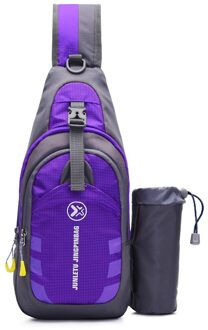 Mannen Vrouwen Sling Rugzak Borst Crossbody Bag Schoudertas Reizen Sport Gym Dagrugzak paars
