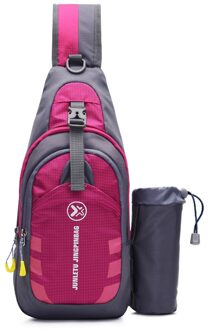 Mannen Vrouwen Sling Rugzak Borst Crossbody Bag Schoudertas Reizen Sport Gym Dagrugzak roos rood