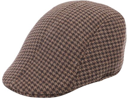 Mannen Vrouwen Soft Houndstooth Retro Hoeden Casul Ademend Winter Warm Comfort Baret # p2