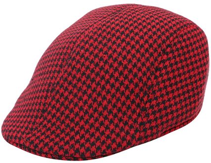 Mannen Vrouwen Soft Houndstooth Retro Hoeden Casul Ademend Winter Warm Comfort Baret # p2