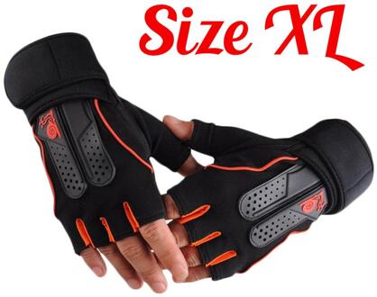 Mannen Vrouwen Sport Gym Handschoenen Half Vinger Ademend Gewichtheffen Fitness Handschoenen Halter Gewichtheffen Gym Handschoenen Maat M/L/Xl oranje XL