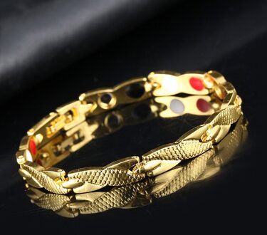 Mannen Vrouwen Twisted Armband Gezonde Magnetische Therapie Artritis Pijn Polsband HSJ88 goud