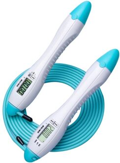 Mannen Vrouwen Unisex Lcd Digitale Display Skipping Jumping Touw Fitness Training Verstelbare Calorie Counter Kabel Workout Apparatuur blauw