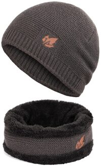 Mannen Vrouwen Unisex Winter Beanie Hoeden Sjaal Set Warm Knit Hoeden Skull Cap Fleece Voering Halswarmer Winter Hoed & sjaal Set DH