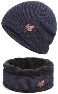 Mannen Vrouwen Unisex Winter Beanie Hoeden Sjaal Set Warm Knit Hoeden Skull Cap Fleece Voering Halswarmer Winter Hoed & sjaal Set DL