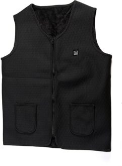 Mannen Vrouwen Verstelbare Temperatuur Energiebesparing Vest Elektrische Verwarming Jas USB Warme Jas Rits zwart M