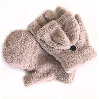 Mannen Vrouwen Vingerloze Handschoen Winter Warm Half Vinger Flip Gebreide Mitten Handschoenen KQ