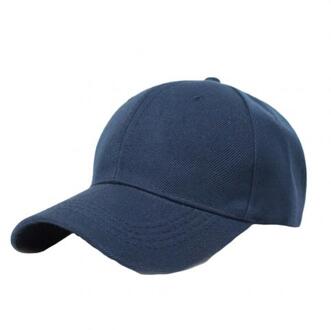 Mannen Vrouwen Vlakte Gebogen Zonneklep Baseball Cap Hoed Effen Kleur Mode Verstelbare Caps Marineblauw