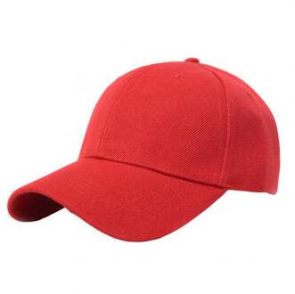 Mannen Vrouwen Vlakte Gebogen Zonneklep Baseball Cap Hoed Effen Kleur Mode Verstelbare Caps Rood