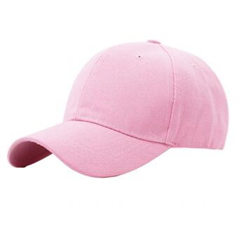 Mannen Vrouwen Vlakte Gebogen Zonneklep Baseball Cap Hoed Effen Kleur Mode Verstelbare Caps Roze