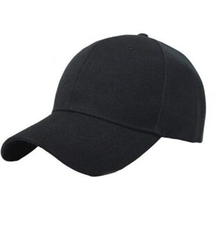 Mannen Vrouwen Vlakte Gebogen Zonneklep Baseball Cap Hoed Effen Kleur Mode Verstelbare Caps zwart