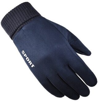 Mannen Vrouwen Volledige Vingers Handschoenen Winter Touchscreen Thicken Warm Glove Siliconen Anti Slip Voor Cycling Bike Fiets Sport Wanten A blauw