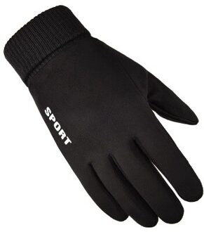 Mannen Vrouwen Volledige Vingers Handschoenen Winter Touchscreen Thicken Warm Glove Siliconen Anti Slip Voor Cycling Bike Fiets Sport Wanten A zwart