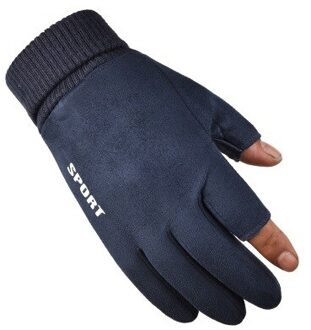 Mannen Vrouwen Volledige Vingers Handschoenen Winter Touchscreen Thicken Warm Glove Siliconen Anti Slip Voor Cycling Bike Fiets Sport Wanten B blauw